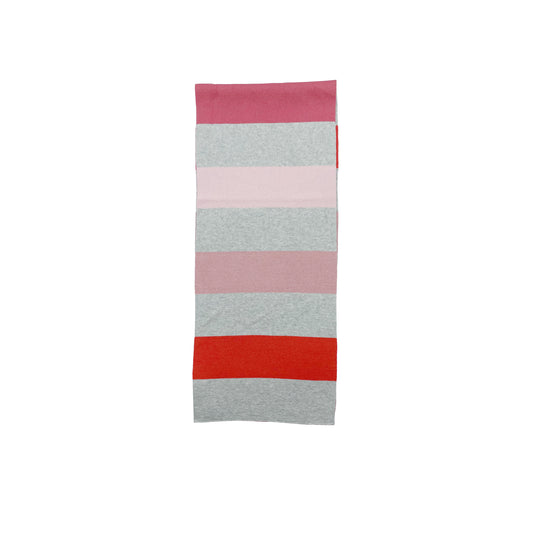 嬰兒配飾 - 粉紅色橫間羊絨混棉圍巾