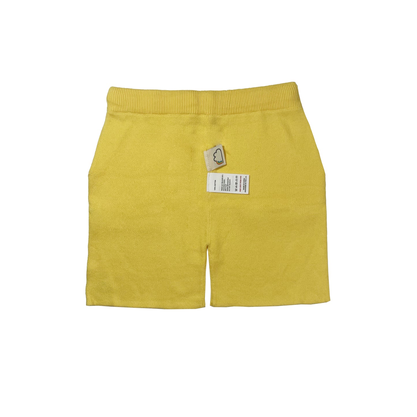 男童裝/女童裝有機棉 - 黃色針織短褲