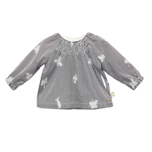 嬰兒服裝 - 女嬰童灰色蝴蝶圖案長袖上衣+包屁褲