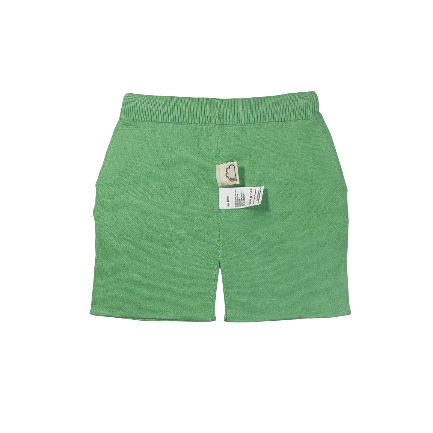 男童裝/女童裝有機棉 - 綠色針織短褲