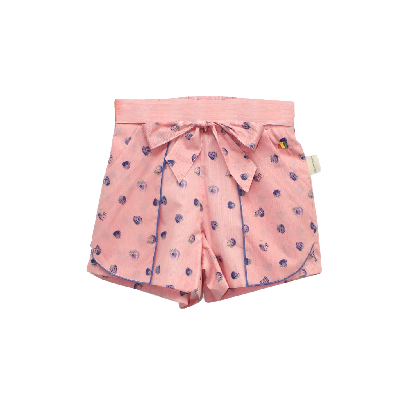 女童裝 - 粉紅色波點圖案短褲