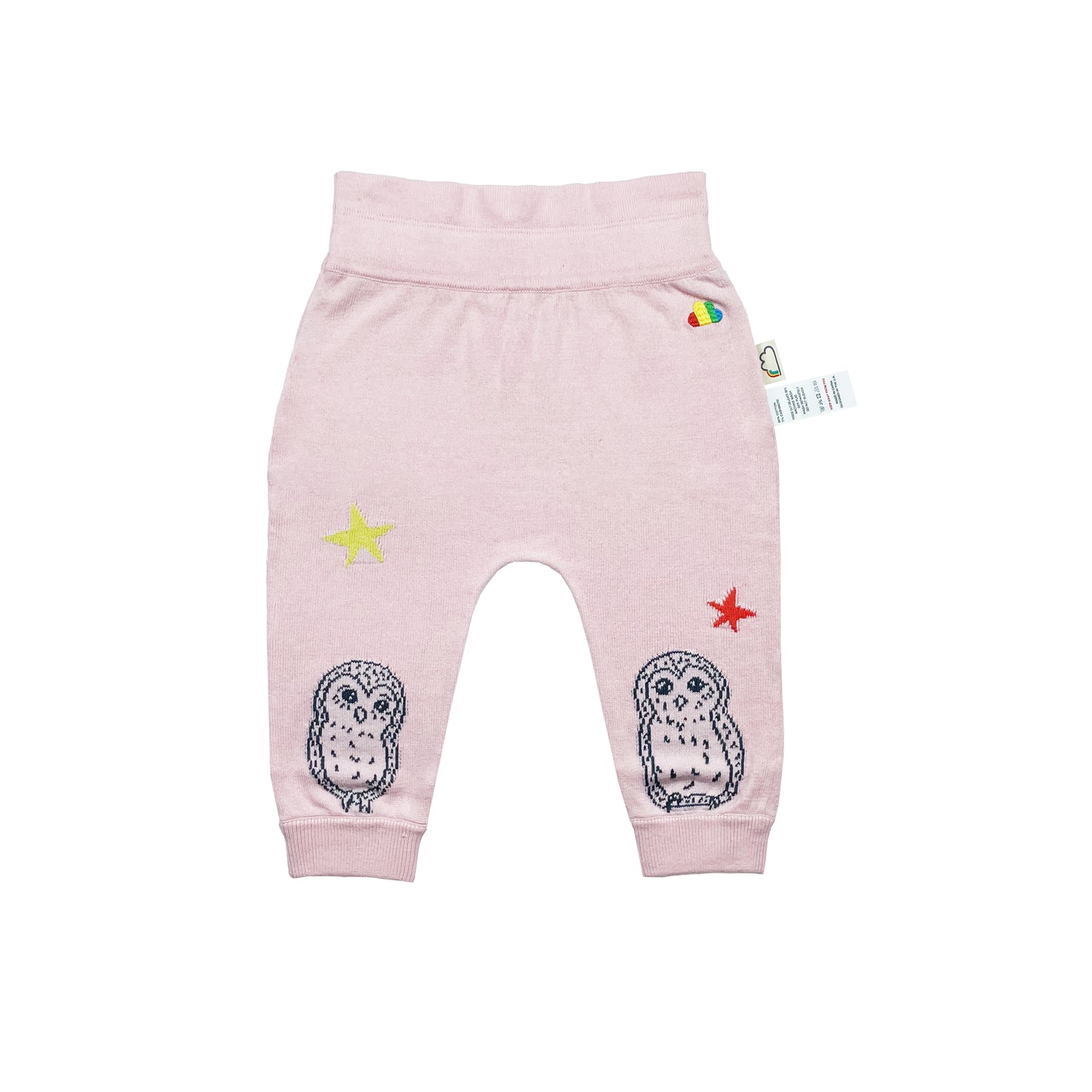 嬰兒服裝/童裝 - 粉紅色色貓頭鷹圖案羊絨混棉針織長褲