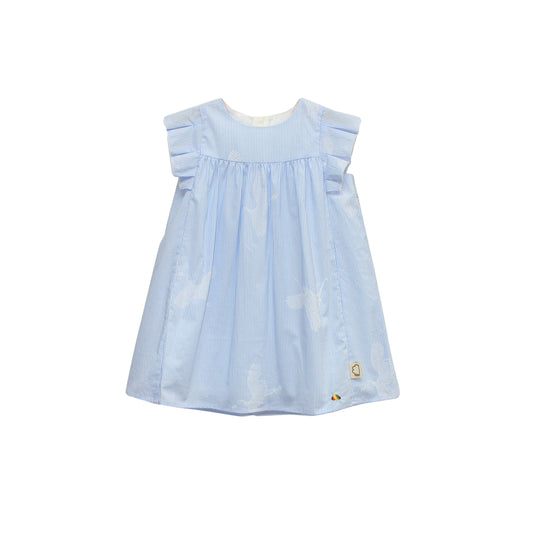 BABY/KIDS LIGHT BLUE BEES ROUND NECK DRESS