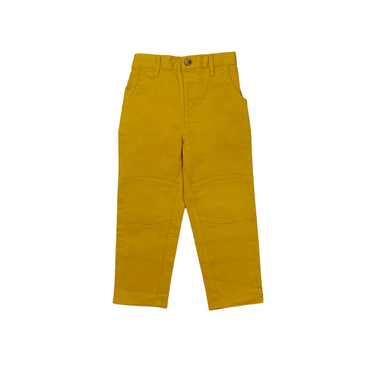 童裝 - 黃色橡筋腰長褲