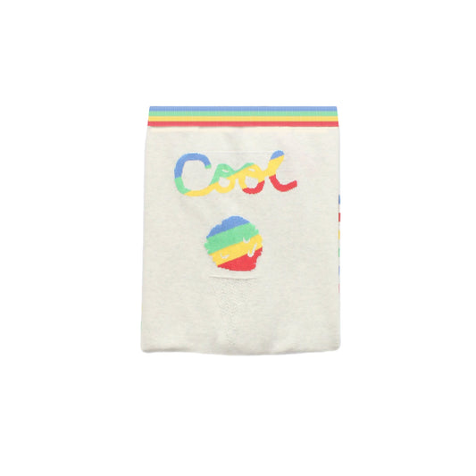 童裝有機棉配飾 - 字母彩虹印花針織毯子