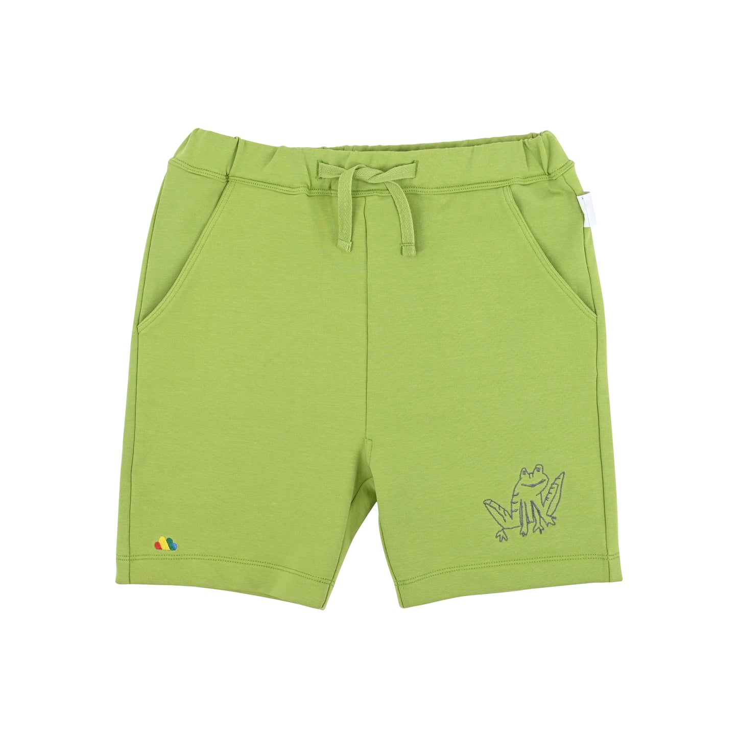 BABY/KIDS FROG EMBROIDERY SOLID COLOURED SHORTS