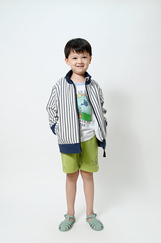 BABY/KIDS FROG EMBROIDERY SOLID COLOURED SHORTS