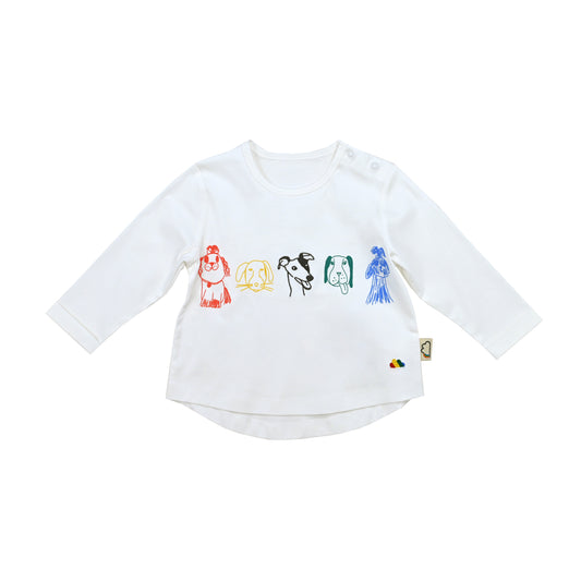 嬰兒衣服 - 嬰童彩虹狗系列絲光棉長袖上衣