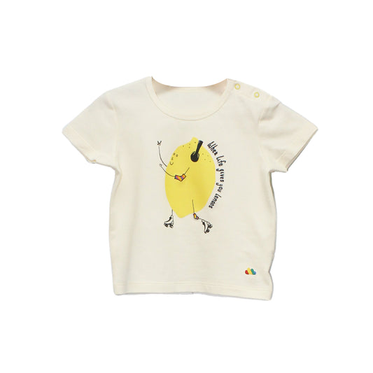 童裝BB衫有機棉 - 嬰兒檸檬圖案短袖上衣