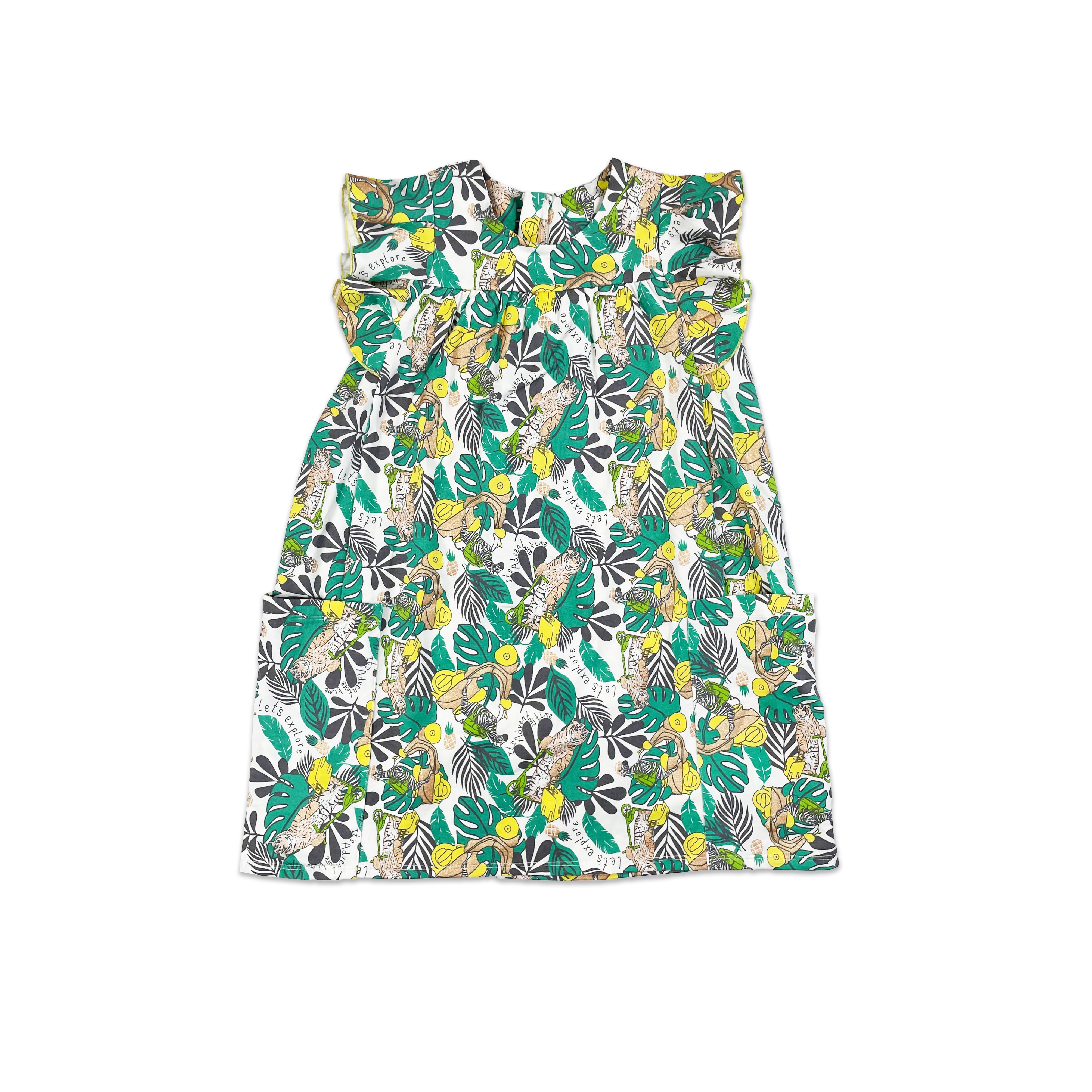 BABY JUNGLE PRINT FRILL SLEVE DRESS – rainbowxoxo