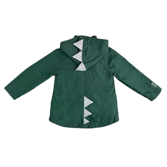 童裝 - 綠色恐龍背心可拆式衝鋒衣