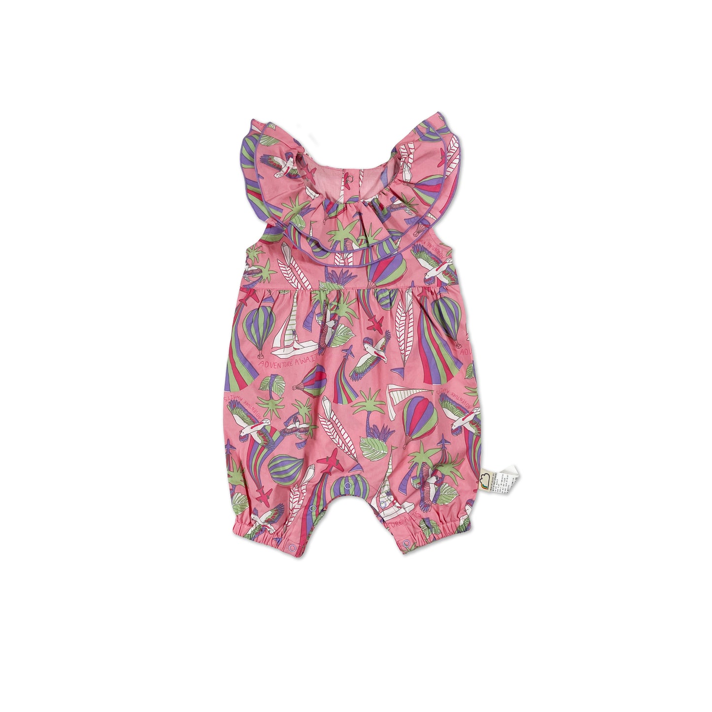 BABY PARROT FRILL NECK PLAYSUIT