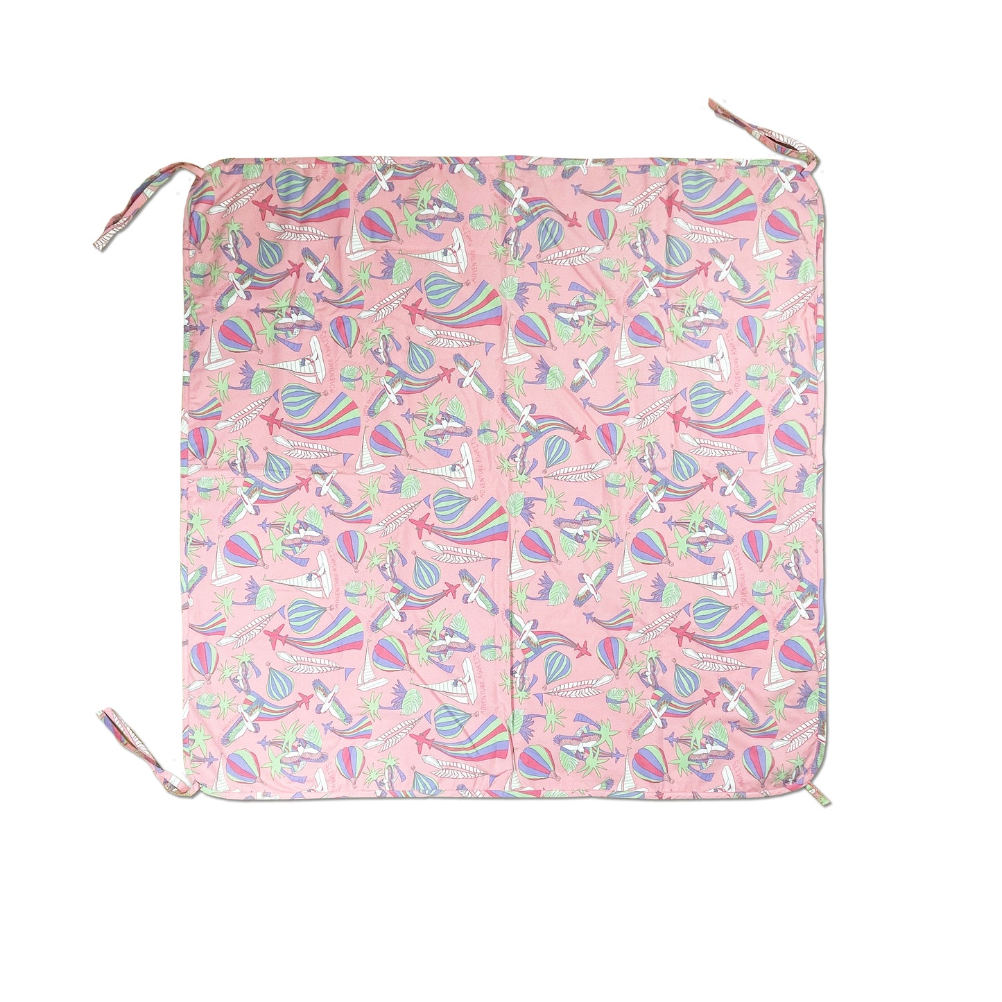 童裝有機棉配飾 - 粉紅鸚鵡印花BB包被