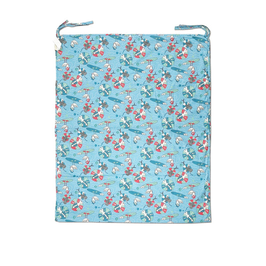 童裝有機棉配飾 - 海藍海鷗印花拼色遊戲墊