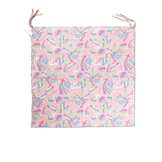 童裝有機棉配飾 - 粉紅鸚鵡印花拼色遊戲墊