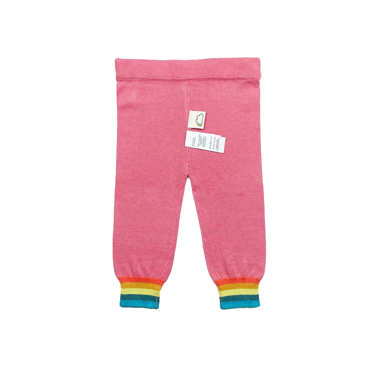 嬰兒服裝 - 桃紅色羊絨混棉針織長褲