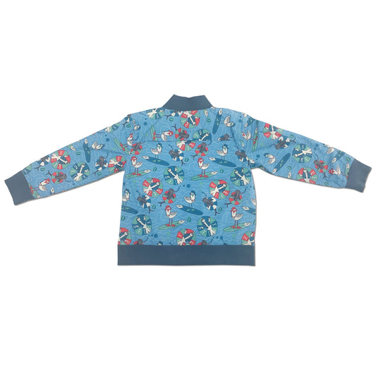 男童裝/女童裝有機棉 - 海藍海鷗印花長袖外套