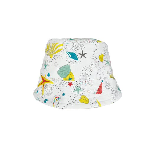 童裝有機棉配飾 - 海星貝殼印花太陽帽