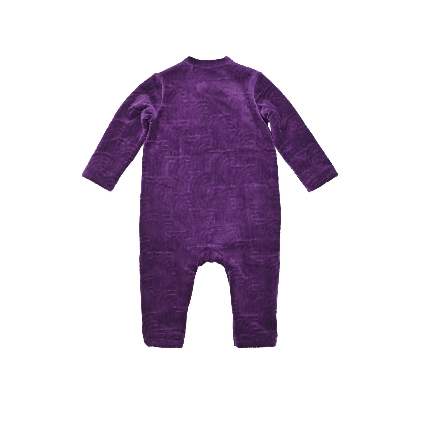 嬰兒衣服 - 絲絨彩虹刺繡側扣連身衣