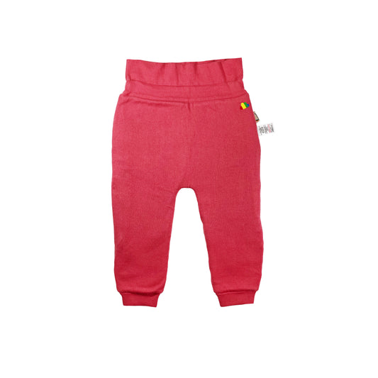童裝 - 桃紅色羊絨混棉針織長褲